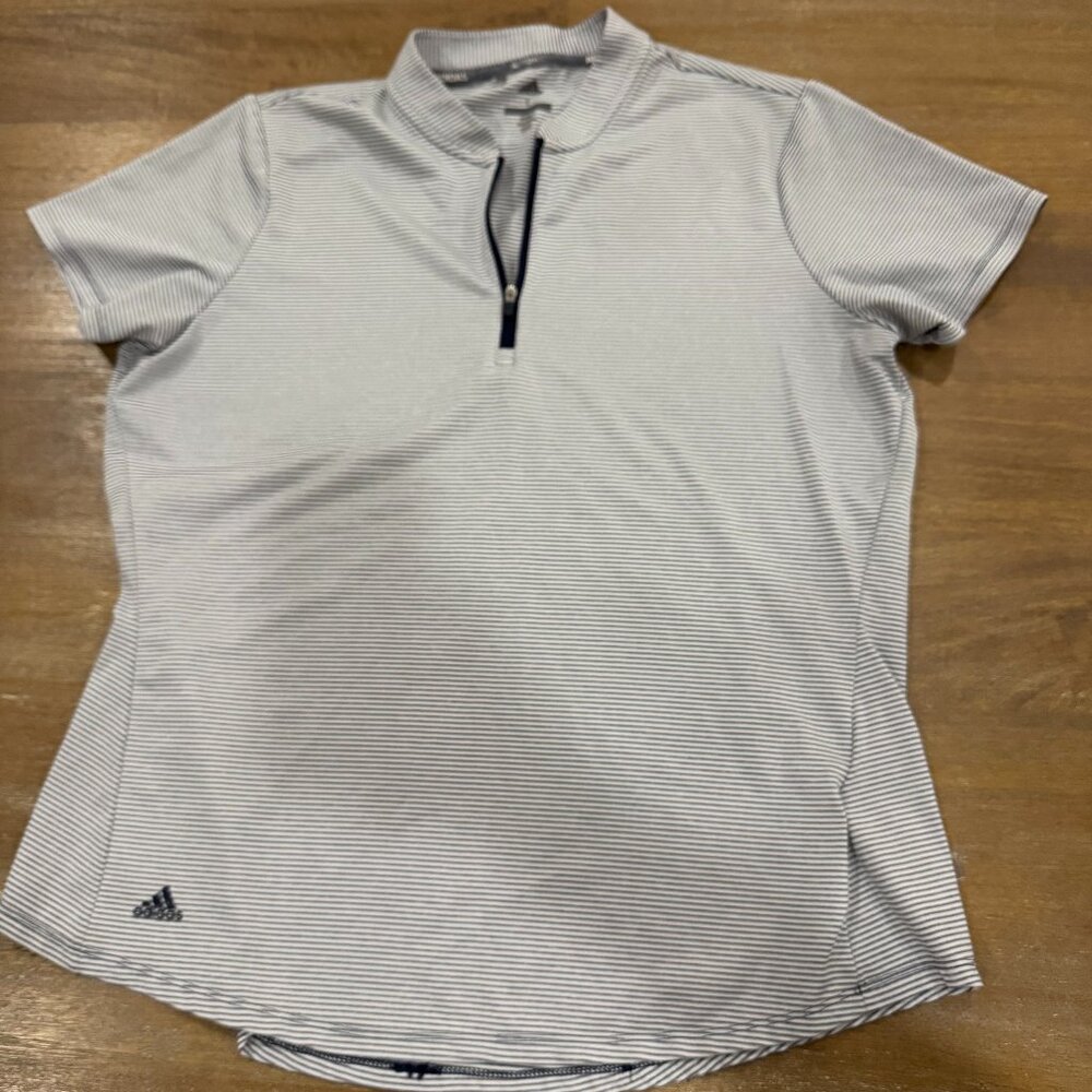 Adidas Golf Polo Blue & White Striped